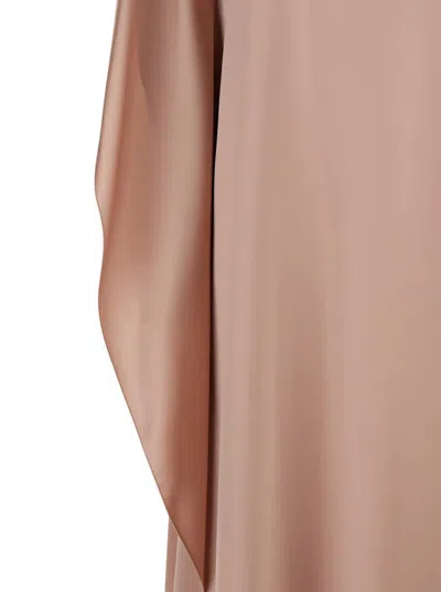 Shop Gianluca Capannolo Pink Long Dress With Boat Neck In Silk Woman In Beige