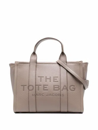 Shop Marc Jacobs Leather Tote Bag In Cement