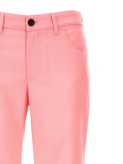 Shop Marni Logo Embroidery Wool Trousers In Pink