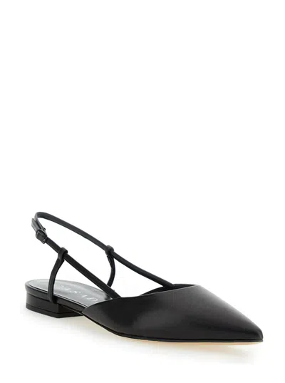 Shop Casadei Black Slingback With Straps In Leather Woman