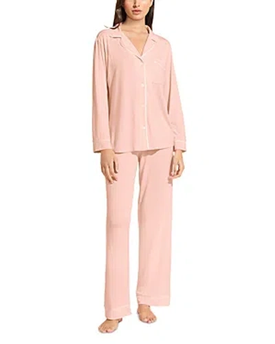 Shop Eberjey Dusk Gisele Long Pajama Set In Petal Pink Ivory
