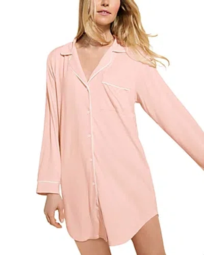 Shop Eberjey Gisele Sleepshirt In Petal Pink Ivory