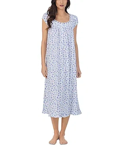Shop Eileen West Cap Sleeve Long Nightgown In White Multi