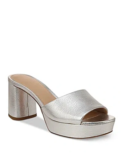 Shop Veronica Beard Women's Dali Slip On Platform Sandals In Silver