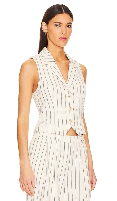 House Of Harlow 1960 X Revolve Celia Vest Top In Cream & Indigo