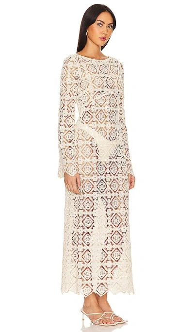 Shop House Of Harlow 1960 X Revolve Janis Crochet Maxi Dress In 奶油色