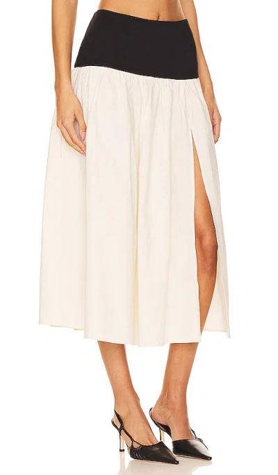 Lovers & Friends X Anja Dujakoviä Mac Midi Skirt In 黑色 & 乳白色