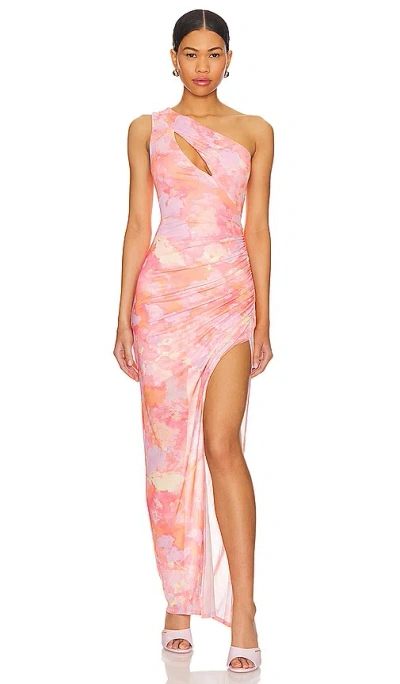 Majorelle Dorothea Gown In Pink Watercolor