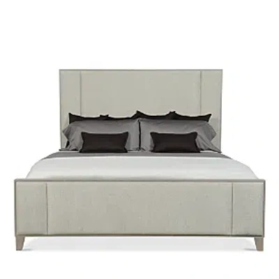 Bernhardt Linea Upholstered Panel Queen Bed In Cerused Greige Finish