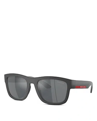 Shop Prada Sport Pillow Sunglasses, 56mm In Gray/gray Mirrored Solid