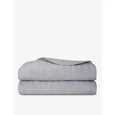Shop Yves Delorme Platine Triomphe Cotton-sateen Bedcover