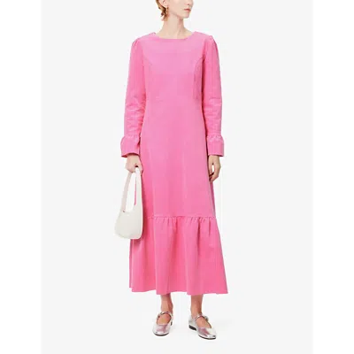 Shop Aspiga Womens Rose Victoria Flared-cuff Stretch-cotton Midi Dress