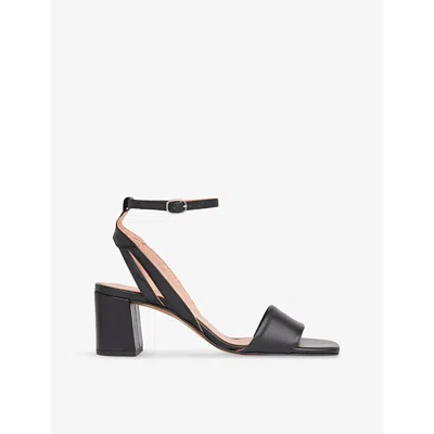 Whistles Womens Black Eden Cut-out Leather Heeled Sandals In Black