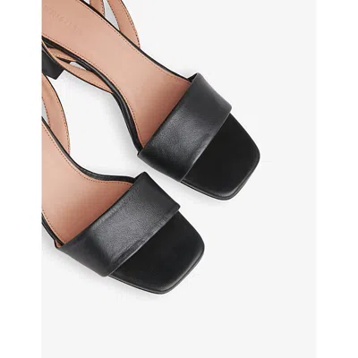 Whistles Womens Black Eden Cut-out Leather Heeled Sandals In Black