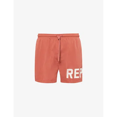 Shop Represent Men's Sunrise Brand-print Regular-fit Swim Shorts