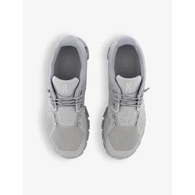 Shop On-running Cloud 5 Combo Mesh Low-top Trainers In Fog Alloy