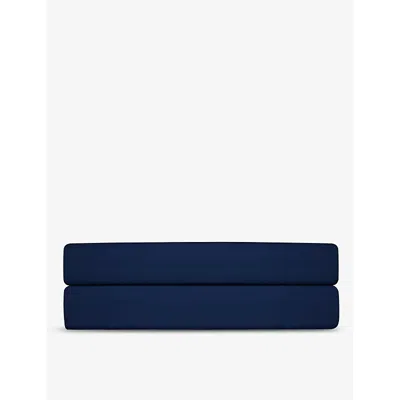 Shop Ralph Lauren Home Navy Player Polo-embroidered King Cotton Fitted Sheet 150cm X 200cm