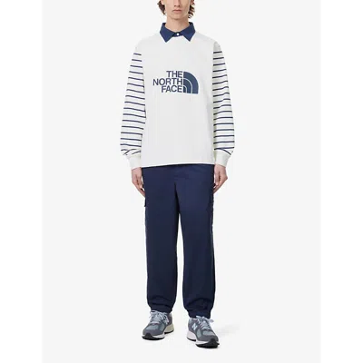 Shop The North Face Men's White Dune Window Blind Brand-print Relaxed-fit Cotton-jersey Rugby Shirt