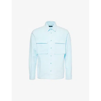 Shop Belstaff Men's Skyline Blue Mineral Caster Regular-fit Stretch-cotton Shirt