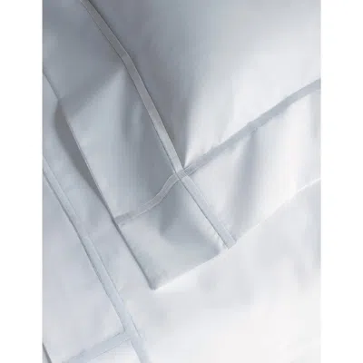 Yves Delorme Blanc Athena Bourdon-stitch Lined Double Pima-cotton Duvet Cover 200cm X 200cm In Blanc