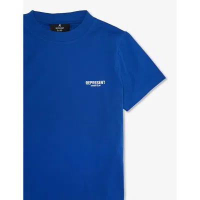 Shop Represent Boys Cobalt Kids Logo-print Short-sleeve Cotton-jersey T-shirt 4-6 Years