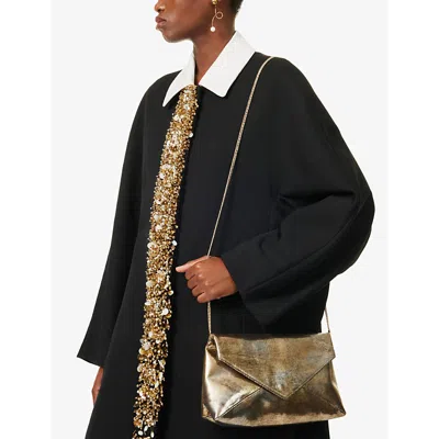 Shop Dries Van Noten Chain-strap Leather Shoulder Bag In Oxyde