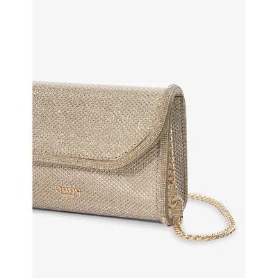 Shop Dune Women's Gold-metallic Fabric Bellini Chain-strap Woven Clutch Bag