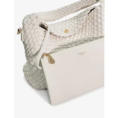 Shop Dune Women's White-plain Synthetic Deliberate Large Woven Shoulder Bag