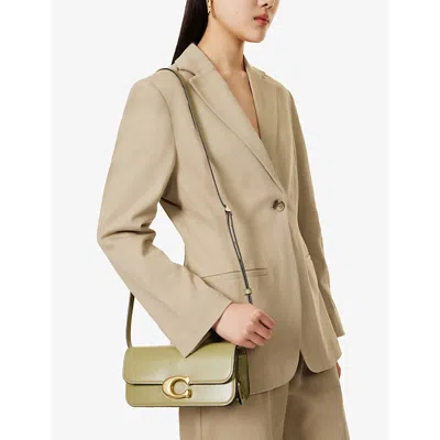 Shop Coach Women's B4/moss Idol Mini Leather Shoulder Bag