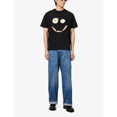 Shop Flan Men's Black Monster Graphic-print Organic Cotton-jersey T-shirt
