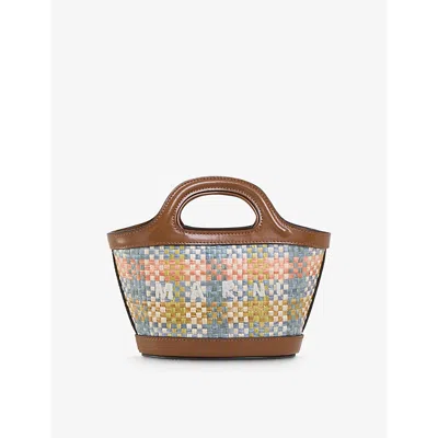 Shop Marni Women's Lemon/apricot/moca Tropicalia Micro Woven Cross-body Bag