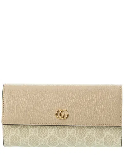 Shop Gucci Gg Marmont Gg Supreme Canvas & Leather Continental Wallet