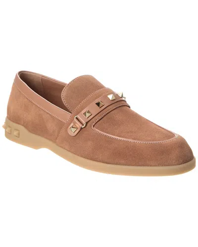 Valentino Leisure Flows Leather Loafers In Brown