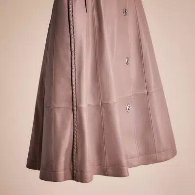 Shop Coach Restored Paneled Trench Skirt In Light Mocha