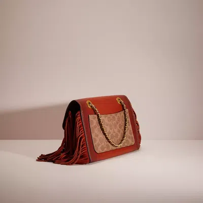 Coach Upcrafted Parker In Colorblock Signature Canvas In Brass/rust