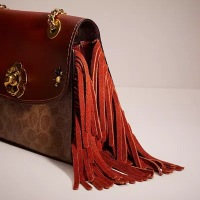 Coach Upcrafted Parker In Colorblock Signature Canvas In Brass/rust
