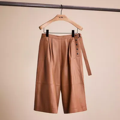 Shop Coach Restored Leather Culottes In Pecan