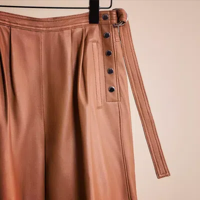 Shop Coach Restored Leather Culottes In Pecan