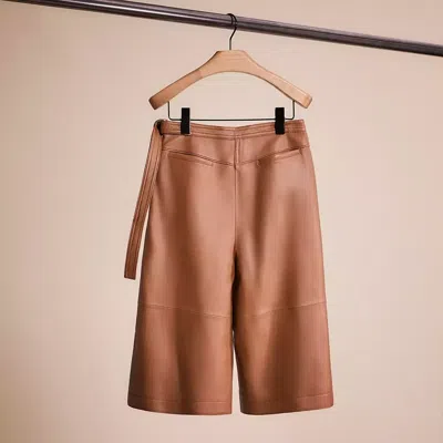 Shop Coach Restored Leather Culottes In Pecan