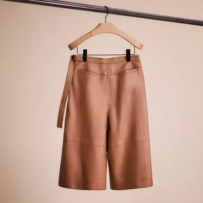 Coach Restored Leather Culottes In Pecan