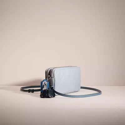 Shop Coach Upcrafted Kira Crossbody With Pillow Quilting In Silver/grey Blue