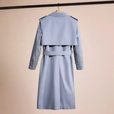 Shop Coach Restored Minimal Trench Coat In Pale Blue