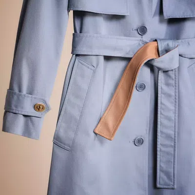 Shop Coach Restored Minimal Trench Coat In Pale Blue