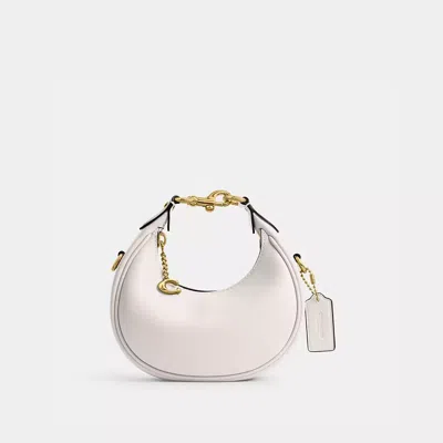 Coach Womens Chalk Jonie Mini Leather Crossbody Bag In Brass/chalk