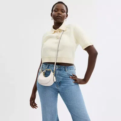 Coach Womens Chalk Jonie Mini Leather Crossbody Bag In Brass/chalk