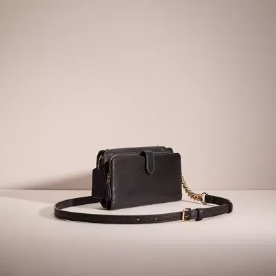 Coach Upcrafted Double Up Wallet Crossbody Creation In Brass/tan/rust