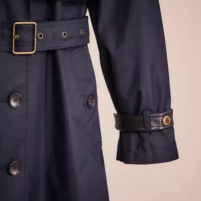 Shop Coach Restored Hooded Trench Coat In Raven Blue