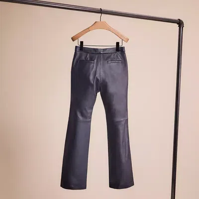 Shop Coach Restored Leather Pants In Navy
