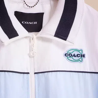 Shop Coach Restored Colorblock Mashup Windbreaker In Recycled Nylon In White
