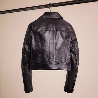 Shop Coach Restored Patent Leather Jacket In Black